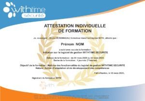 attestation fin de formation